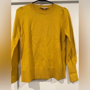 NWT Loft yellow sweater with ribbed sleeves size XS